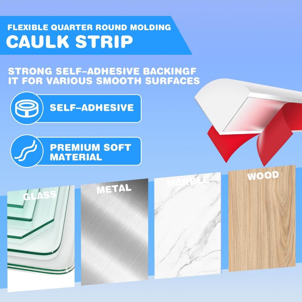 Baseboard Molding Trim - Rodapé de Borracha Flexível Autoadesivo para