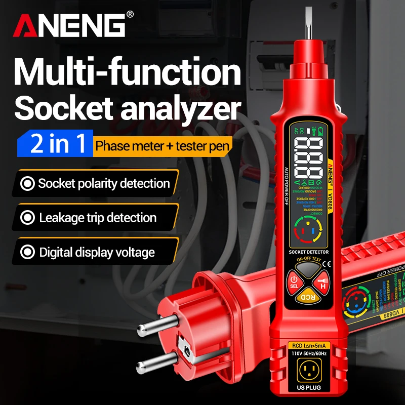 Circuit Breaker Finder - Testador de Circuito Digital ANENG VD808,