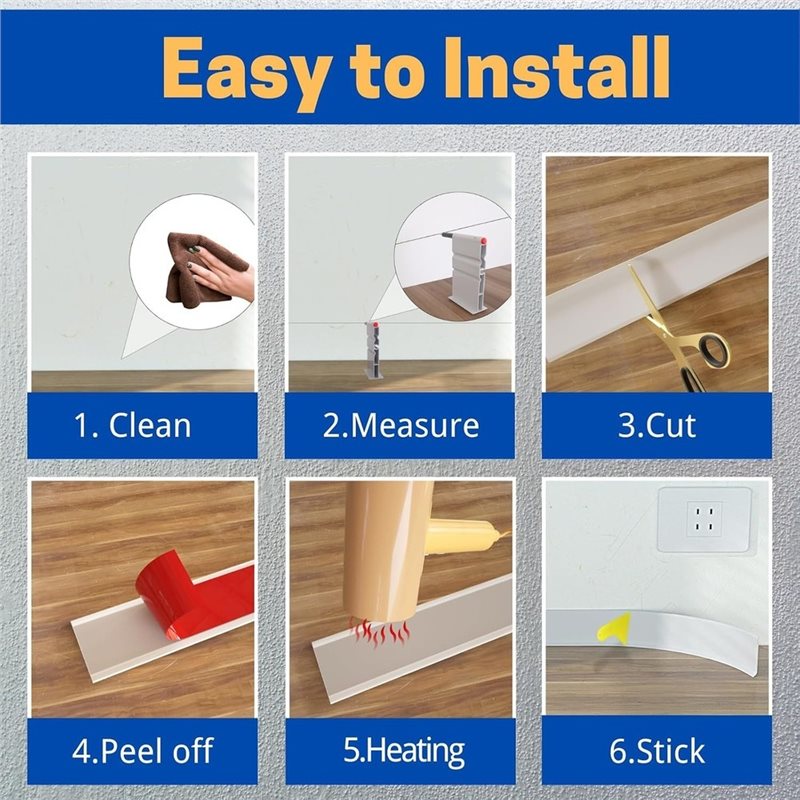 Moldura Flexível para Rodapé,  - Baseboard Molding Trim avaliação e preço