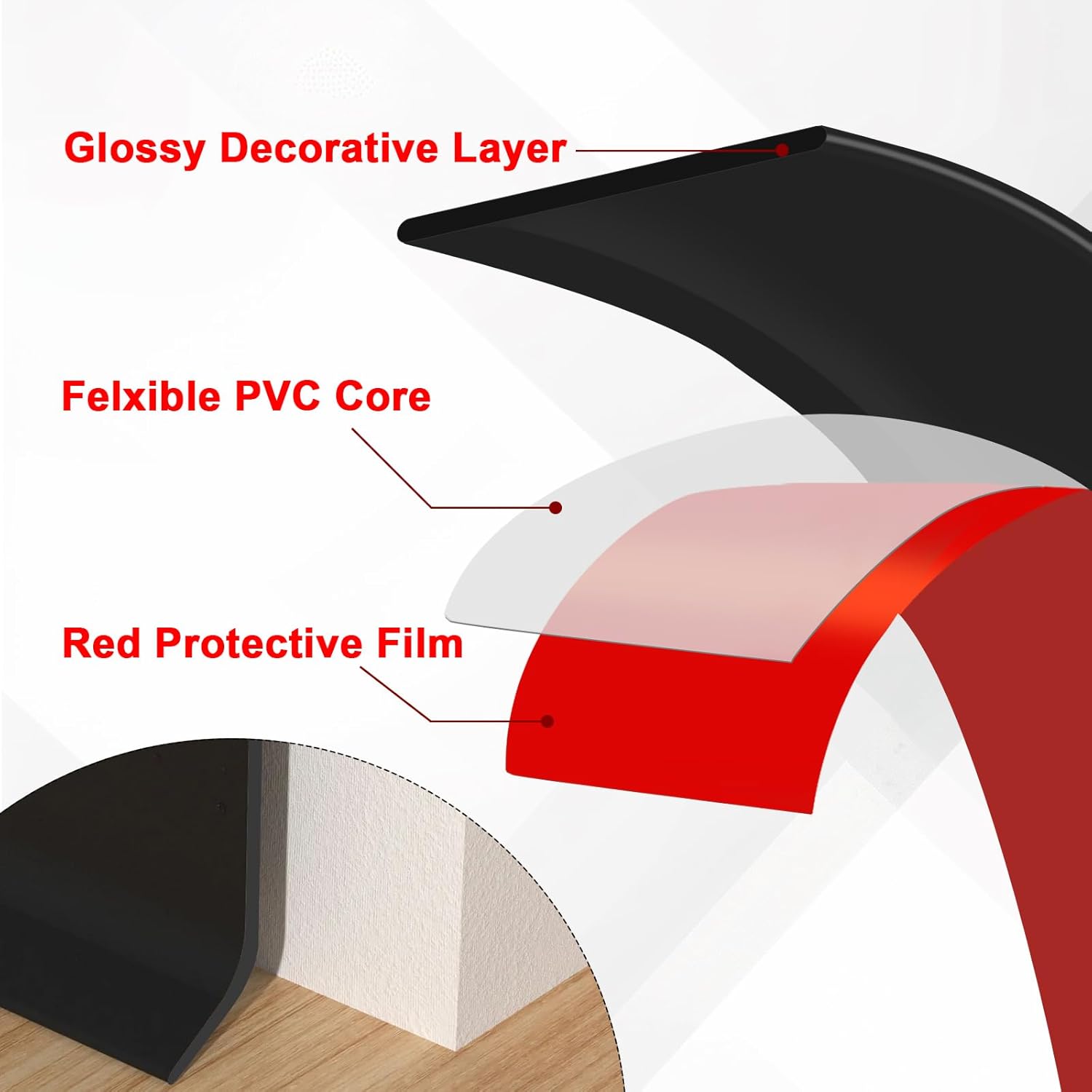Rodapé de Vinil Flexível Autoa - Baseboard Molding Trim avaliação e preço